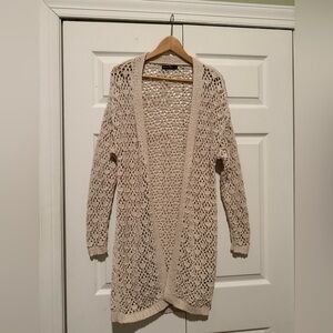 moon & madison Cream Open-Knit Cardigan